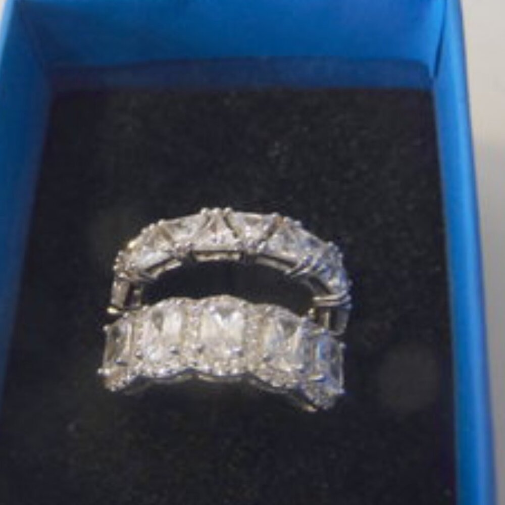 Diamonique 5-Stone Simulated Diamond Ring & Eternity Band